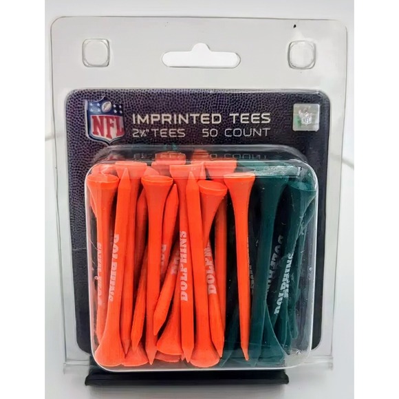 NFL Other - Miami Dolphins NFL Golf Tees 50ct 2 3/4" NOS Sealed Fan Gift Man Cave Decor